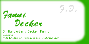 fanni decker business card